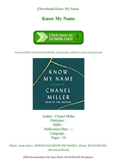 know my name pdf.